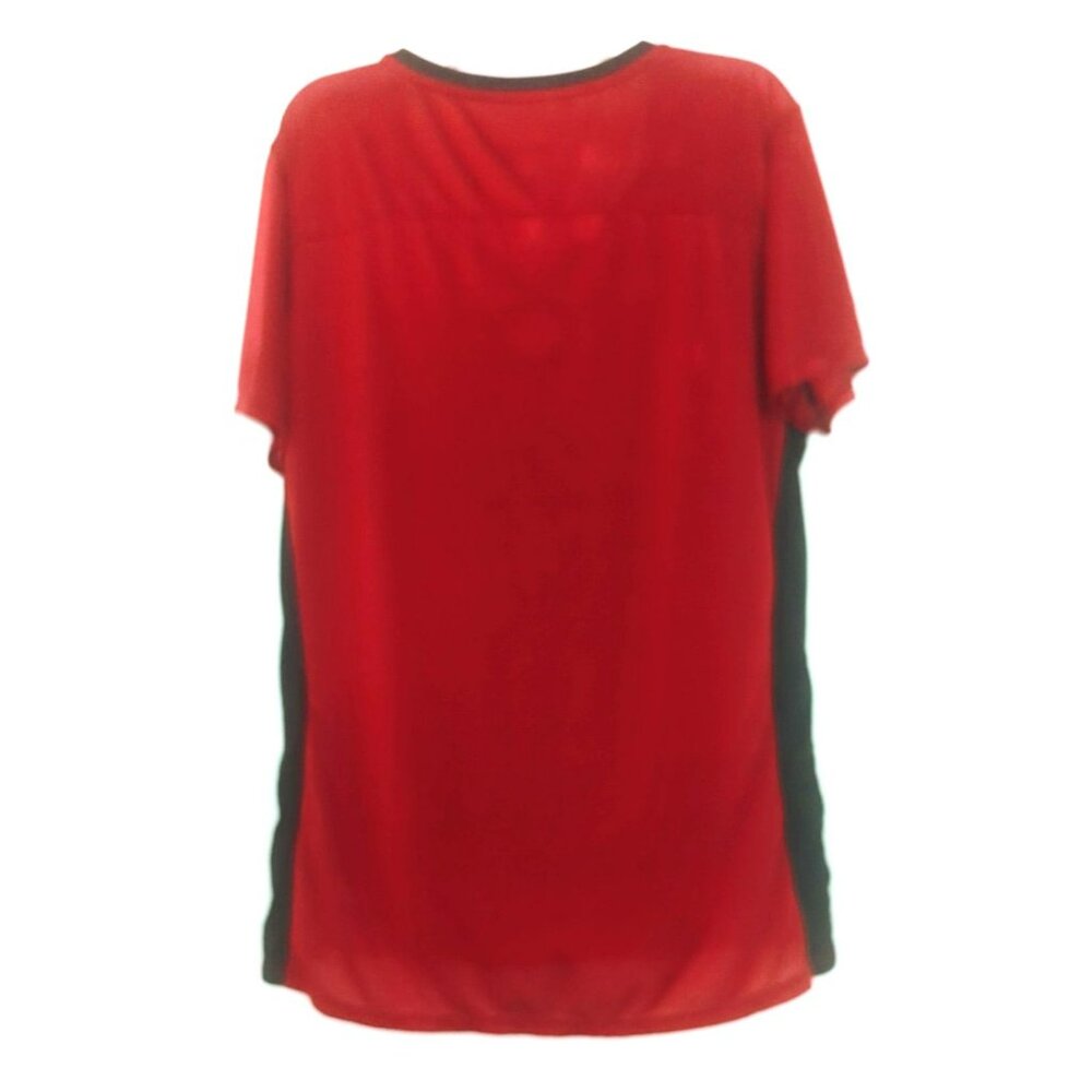 NFL Team Apparel Arizona Cardinals Womens XL Contrast Insert V-Neck Mesh T-Shirt - Picture 2 of 5